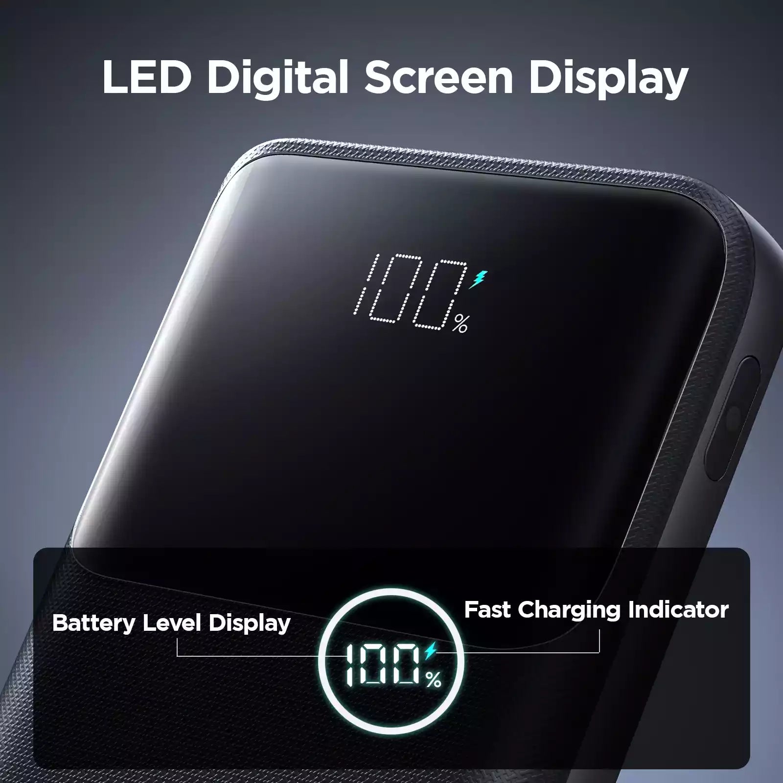 Buy Joyroom JR-QP191 Mini Star Series Mini 22.5W Digital Display Fast Charging Power Bank 10,000mAh Black Vmart in Pakistan