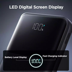 Buy Joyroom JR-QP191 Mini Star Series Mini 22.5W Digital Display Fast Charging Power Bank 10,000mAh Black Vmart in Pakistan