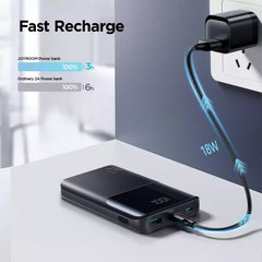 Buy Joyroom JR-QP191 Mini Star Series Mini 22.5W Digital Display Fast Charging Power Bank 10,000mAh Black Vmart in Pakistan