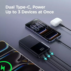Buy Joyroom JR-QP191 Mini Star Series Mini 22.5W Digital Display Fast Charging Power Bank 10,000mAh Black Vmart in Pakistan