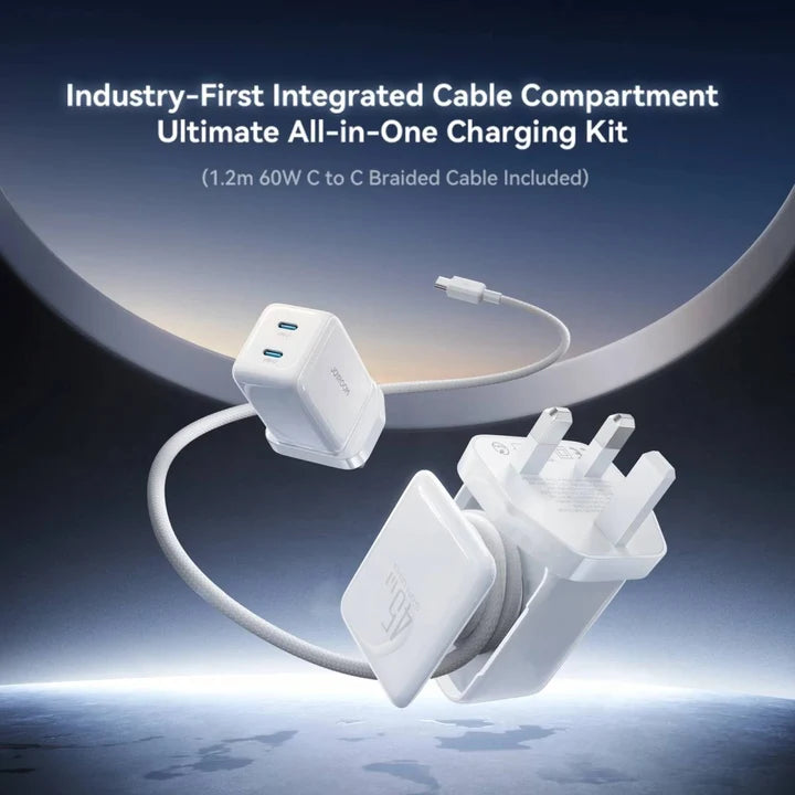 Buy Joyroom JR-TCL05 45W Cable Management GaN Charger White UK from Vmart in Pakistan