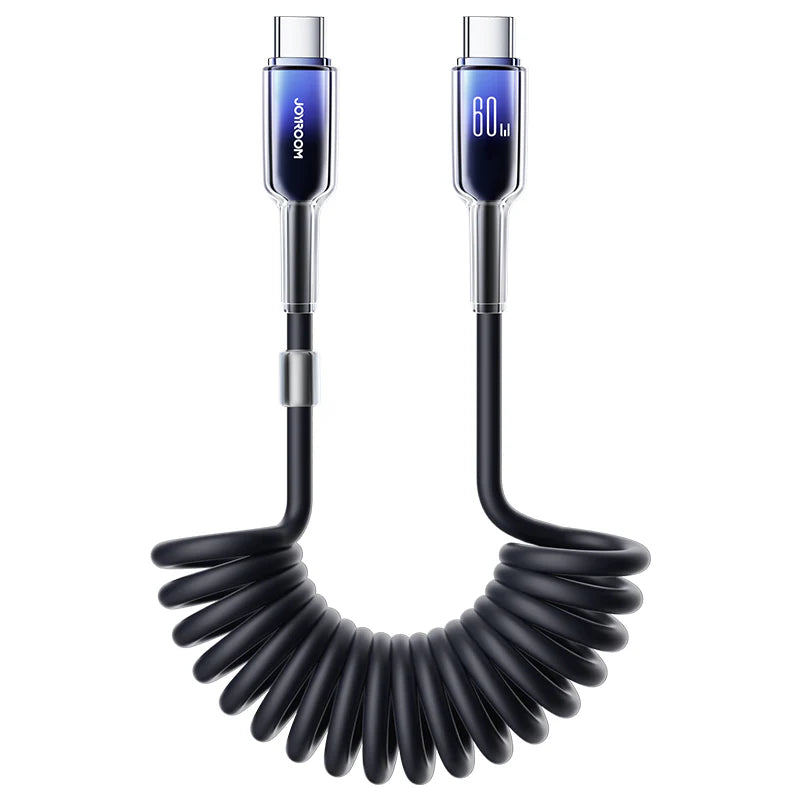 Buy Joyroom S-A43 Coiled Fast Charging Data Cable (Type C To Type C) 1.5m Black from Vmart in Pakistan