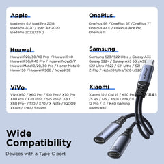 Joyroom SY-C03 2-in-1 Audio Adapter (Type-C to Dual Type-C) Black