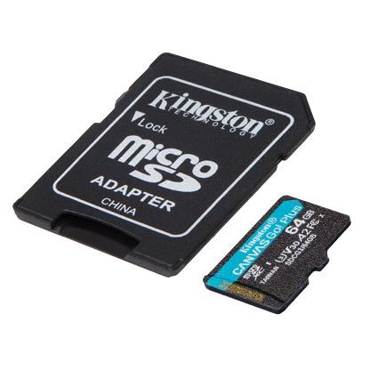 Kingston 64GB Canvas Go Plus microSD Memory Card