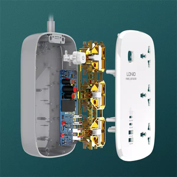 Ldnio SC3416 3 AC Outlets 4 USB Power Strip