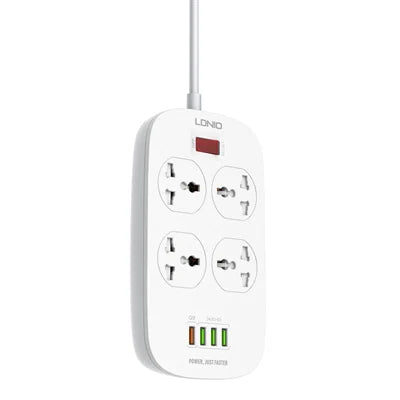 Buy Ldnio SC4407 4 AC Outlets Universal Power Strip - White from Vmart in Pakistan