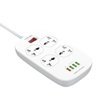 Ldnio SC4407 4 AC Outlets Universal Power Strip - White