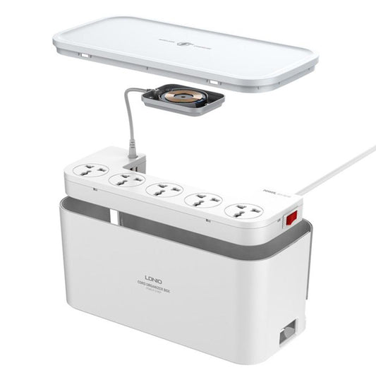 Buy Ldnio SCW5354 Organizing Box Power Strip 15W Wireless Charger with 20W PD+QC Output from Vmart in Pakistan