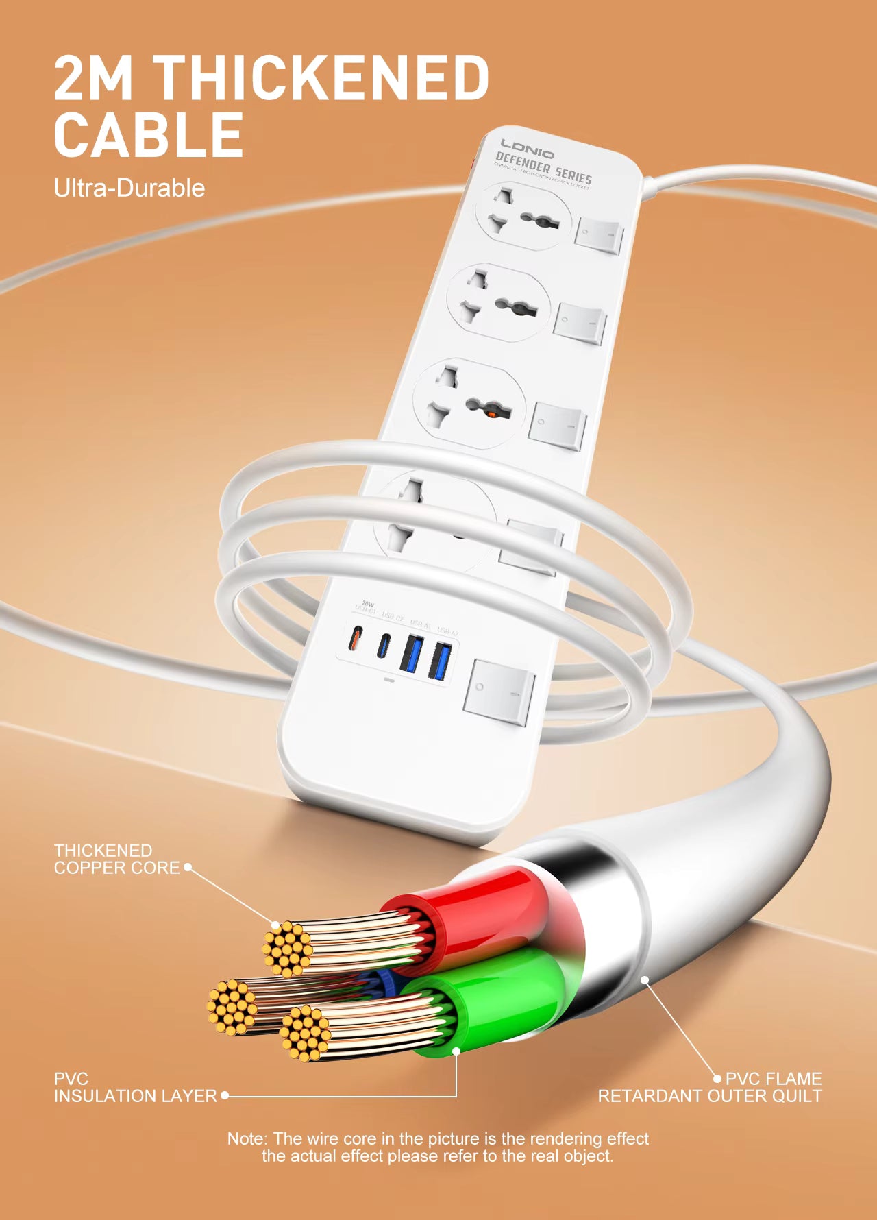 Buy Ldnio SC4408C Extension Power Socket Universal Power Strip PD20W (2C+2U) from Vmart in Pakistan