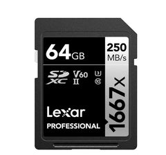 Lexar 1667x 250mb/s UHS-II SD Card 64GB