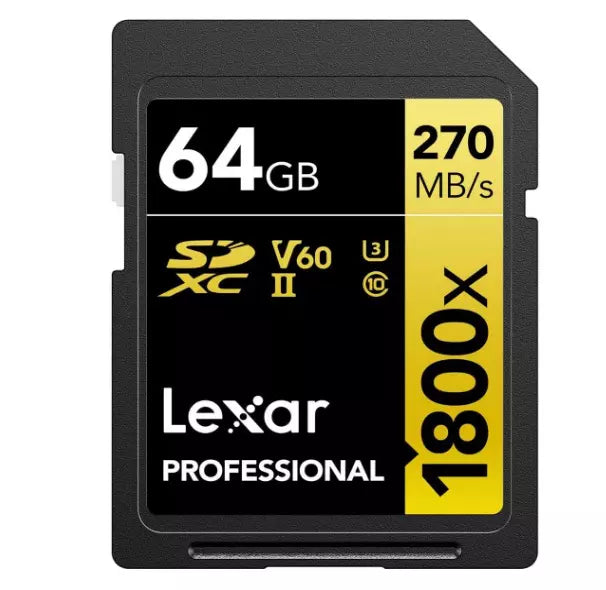 Lexar 1800X 270MB/s V60 4K UHS-II SD Card 64GB