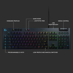 Logitech G815 Lightsync RGB Mechanical Gaming Keyboard - Tactile