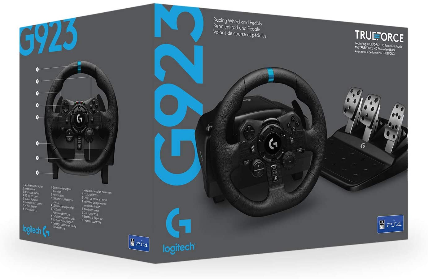 Logitech G923 TrueForce Racing Wheel &amp; Pedals For PS5 | PS4 | PC