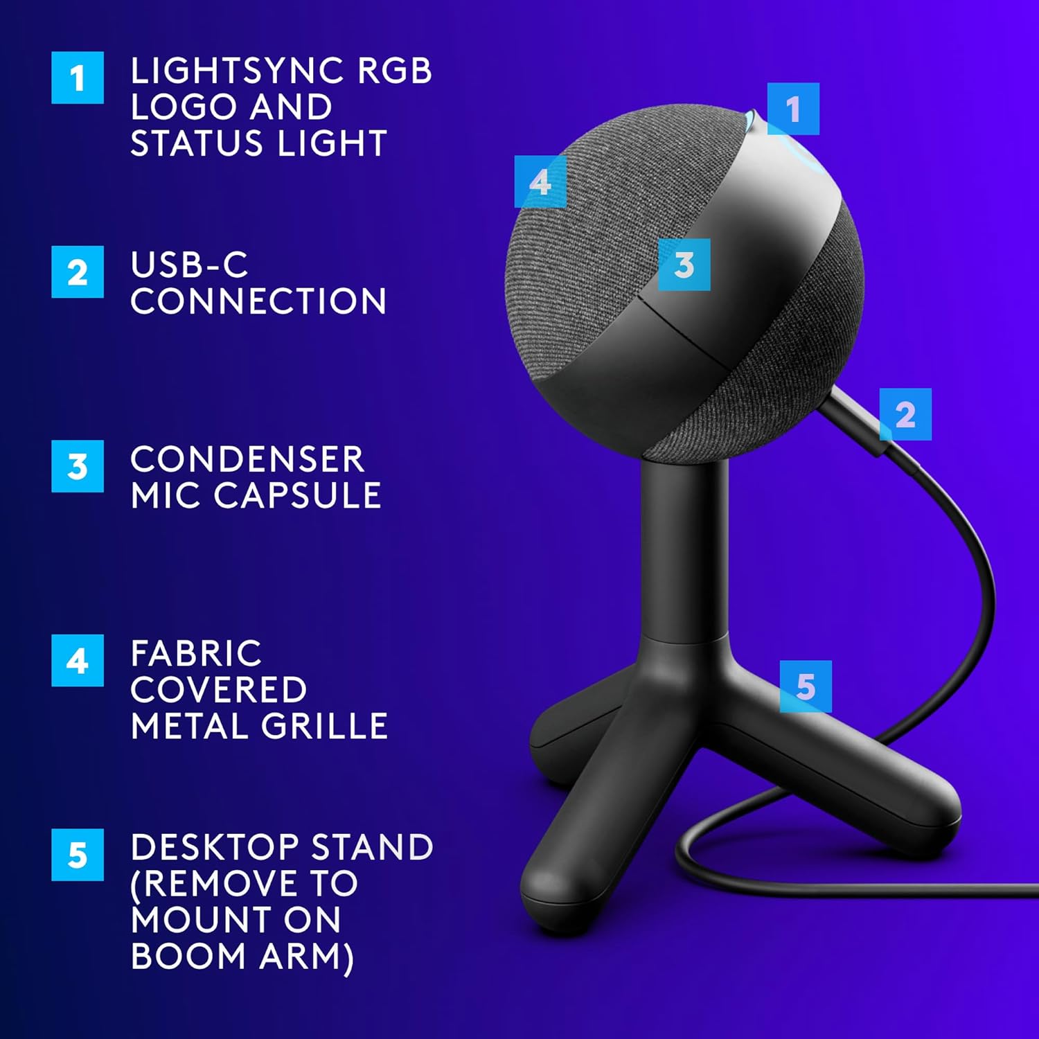 Buy Logitech Yeti Orb Condenser USB Gaming Microphone with LIGHTSYNC RGB Black Vmart in Pakistan
