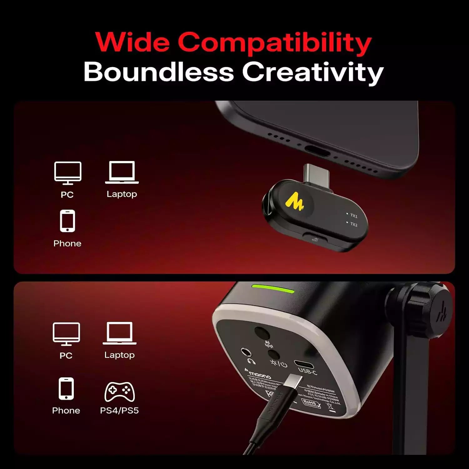 Buy Maono PD100W Wireless & USB Dynamic Microphone For Game Streaming from Vmart in Pakistan