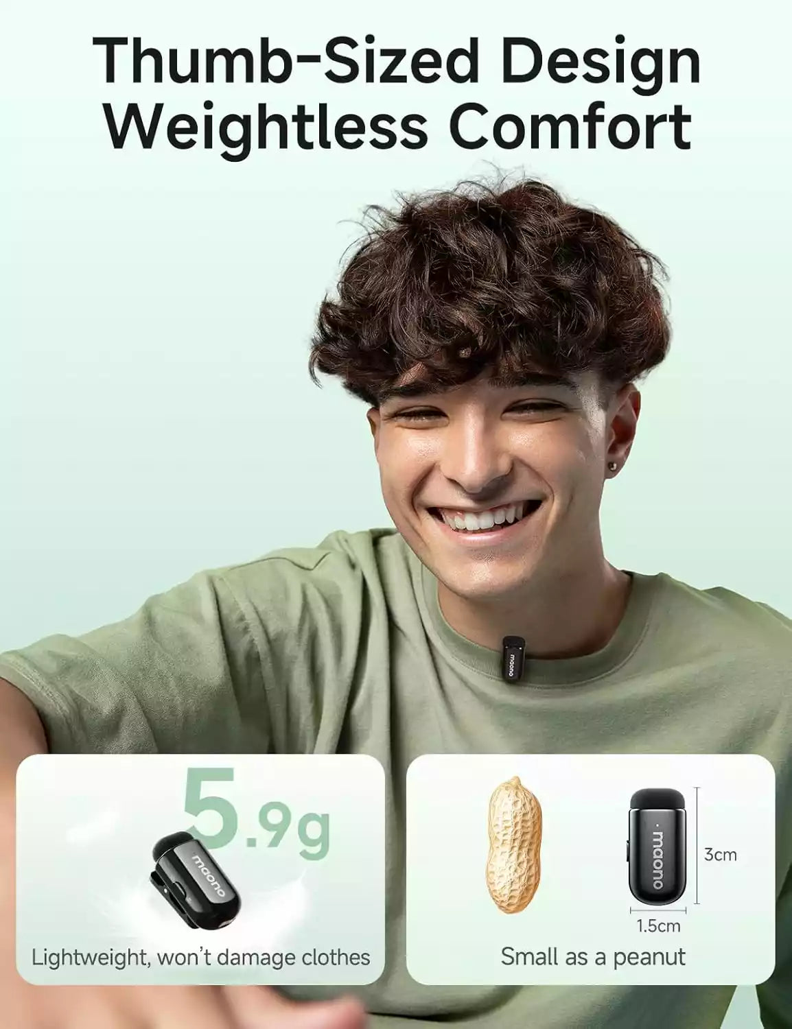 Buy Maono Wave T1 Mini Wireless Lavalier Microphone for iPhone 17 16 15 & Android with USB-C Plug from Vmart in Pakistan