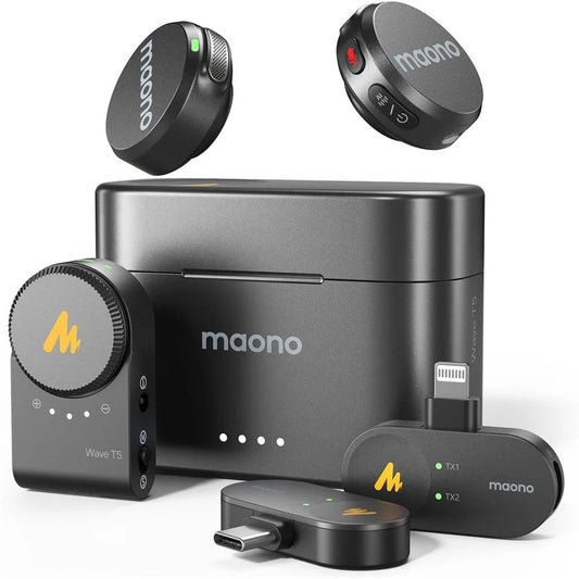 Buy Maono Wave T5 Wireless Microphone For USB-C and Lightning Plug from Vmart in Pakistan