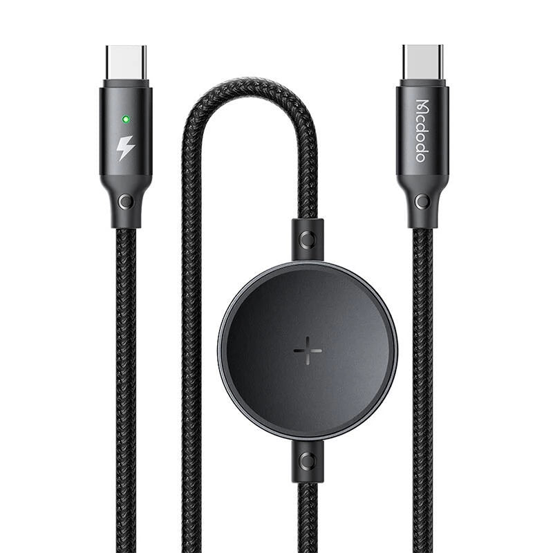 Buy Mcdodo CA-4170 2 in 1 60W Type-C to Type-C Charging Cable with Wireless Charger for Samsung Watch Black 1.5m from Vmart in Pakistan