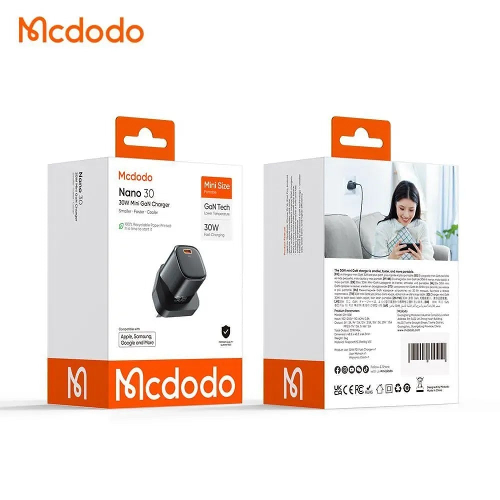 Buy Mcdodo CH-058 Nano 30W Mini GaN Charger UK from Vmart in Pakistan