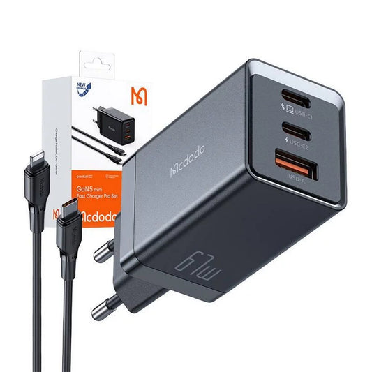 Buy Mcdodo CH-1544 67W Gan Charger with Type C to Lightning Cable Black from Vmart in Pakistan