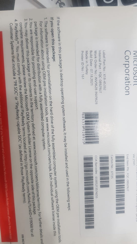 Buy Microsoft Windows 10 Pro - 64-bit OEM from Vmart in Pakistan