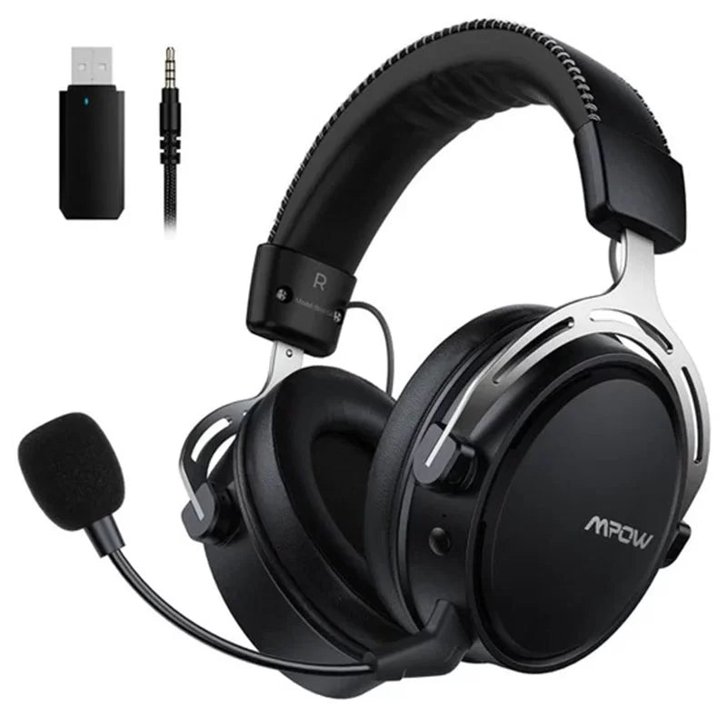 Mpow BH415 Air 2.4G Wireless Gaming Headset - Silver Black