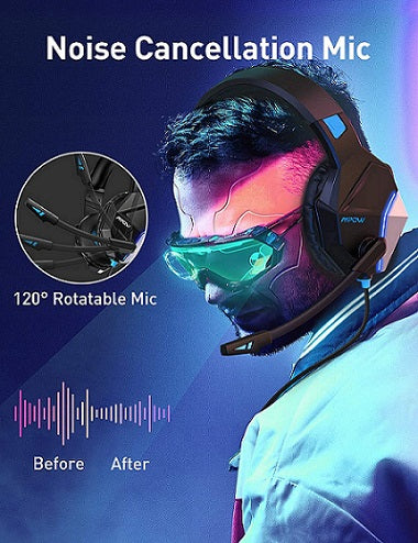 Buy Mpow EG10 Gaming Headset for PS5, PS4, PC, Xbox One - Red Black from Vmart in Pakistan