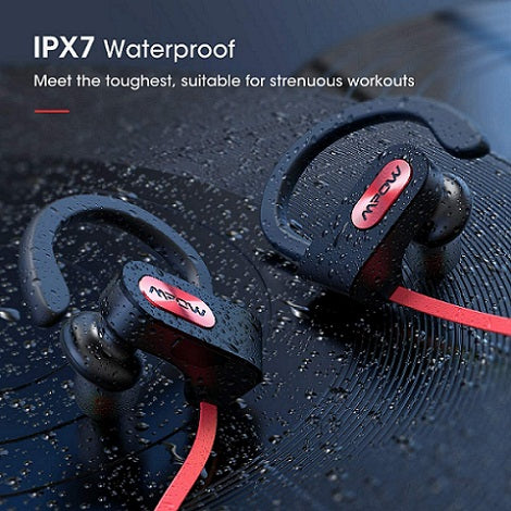 Mpow Flame IPX7 Waterproof Sport Wireless Earphones - Red