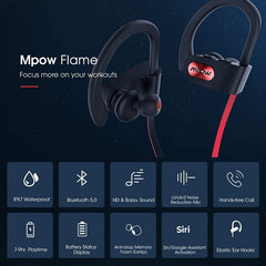 Mpow Flame IPX7 Waterproof Sport Wireless Earphones - Red