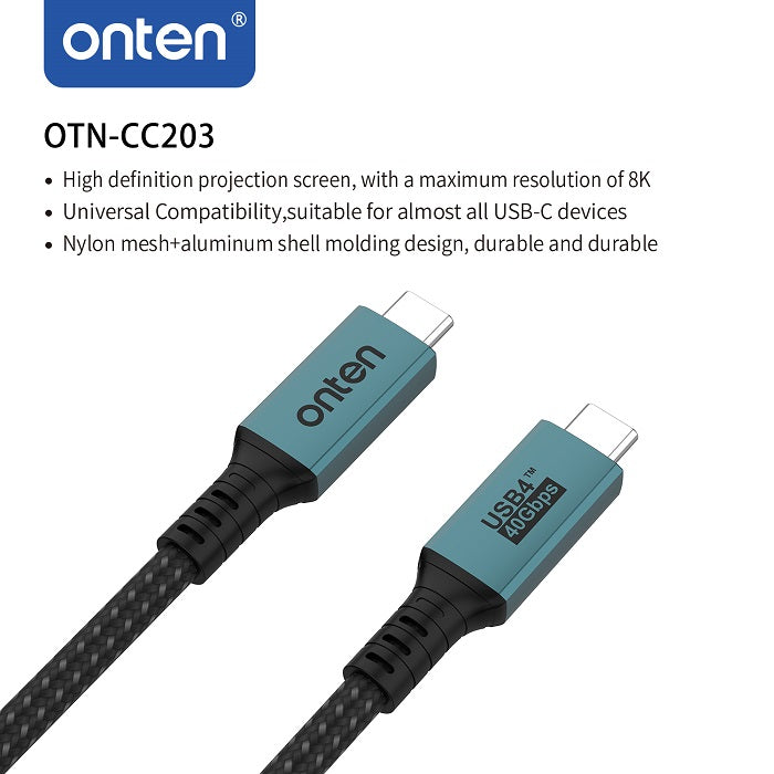 Onten CC203 USB4 and Thunderbolt 4 Data Charging Cable 1m