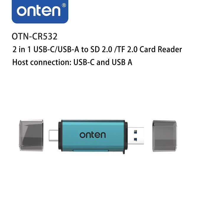 Onten CR532 USB 2 in 1 SD2.0 /TF2.0 Card Reader