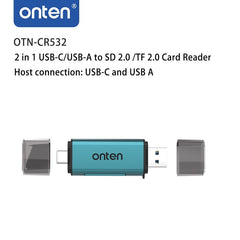 Onten CR532 USB 2 in 1 SD2.0 /TF2.0 Card Reader