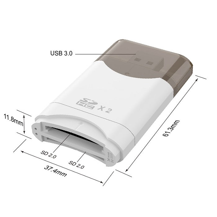 Onten KSSC3 USB 3.2 Gen1 Dual SD Card Reader