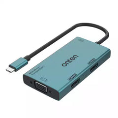 Onten M206 4 in 1 Type-C to Dual HDMI + VGA + 3.5mm Video Adapter