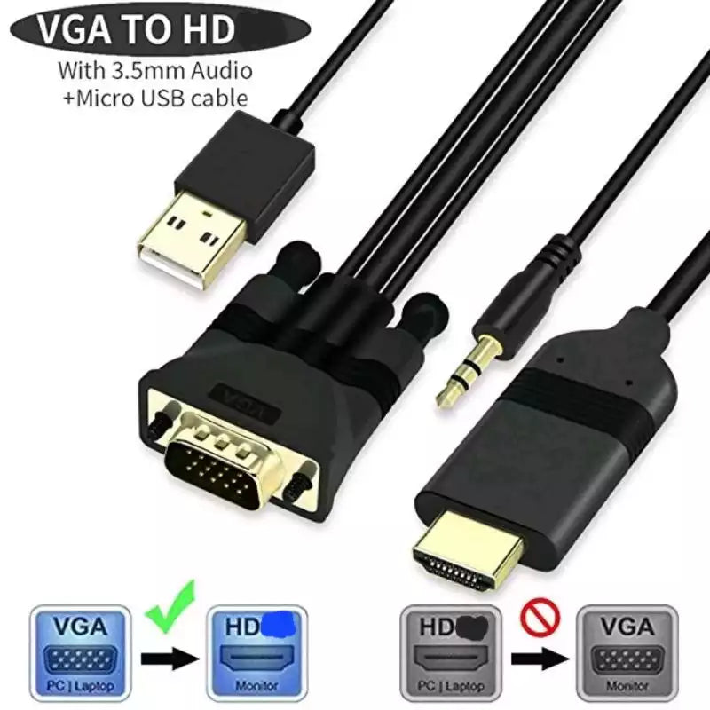 Onten OTN-5152 VGA to HDMI Adapter with Audio