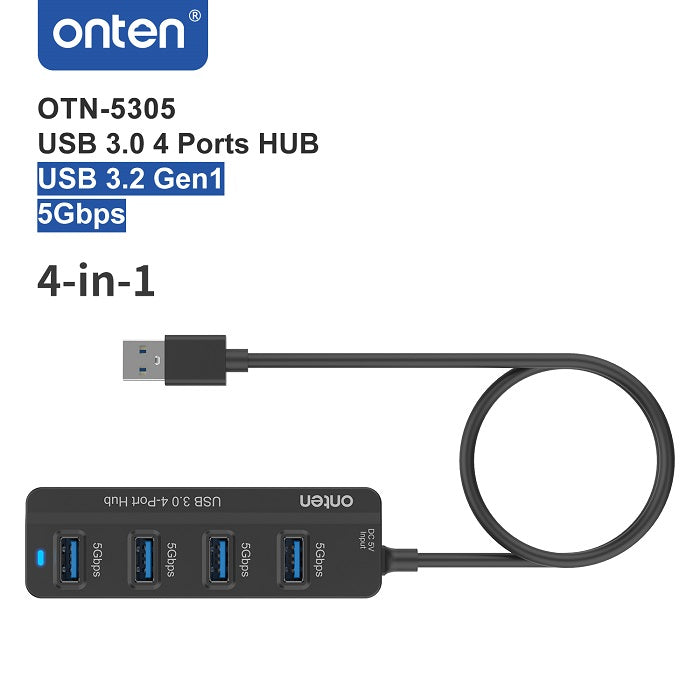 Onten OTN-5305 4 in 1 USB 3.0 4-Port Hub