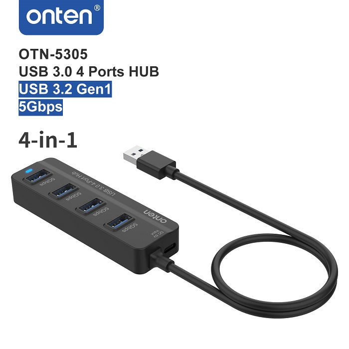 Onten OTN-5305 4 in 1 USB 3.0 4-Port Hub