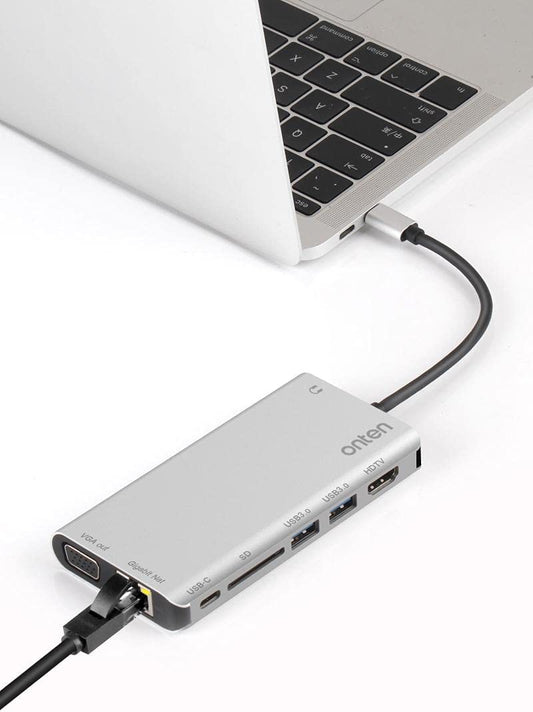 Buy Onten OTN-9591B 8 in 1 Multifuntion Type C Hub from Vmart in Pakistan