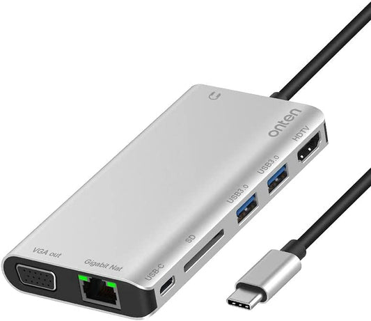 Buy Onten OTN-9591B 8 in 1 Multifuntion Type C Hub from Vmart in Pakistan