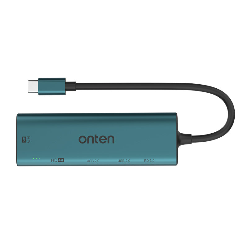 Onten UC126 USB-C to Dual HDMI Adapter with PD 3.0+USB 2 Ports Hub