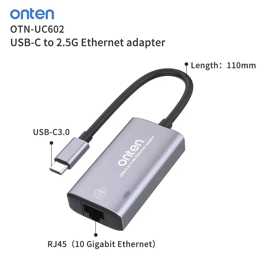 Onten UC602 Type C to RJ45 Network Adapter