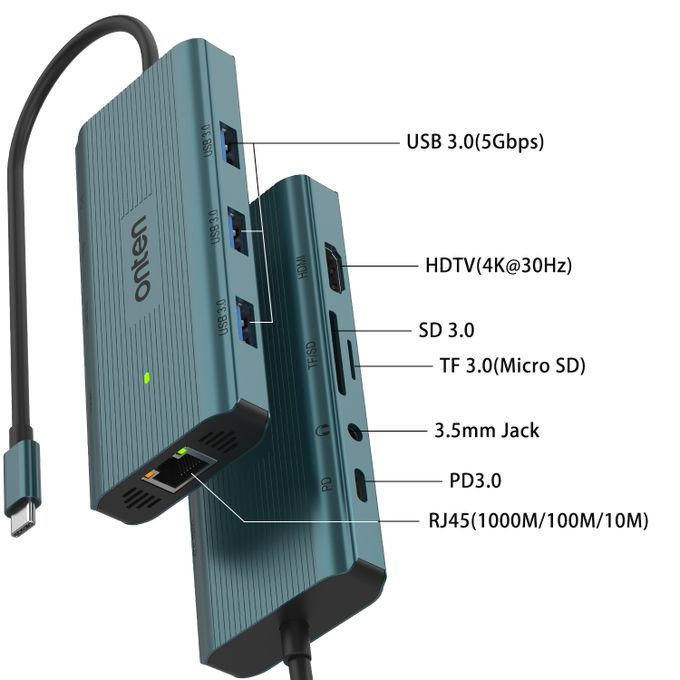 Onten UC961 Type-C Multi-function Hub Docking Station