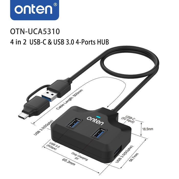 Onten UCA5310 USB 3.1 Gen1 5G Hub