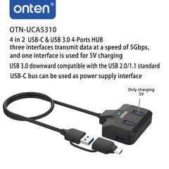 Onten UCA5310 USB 3.1 Gen1 5G Hub