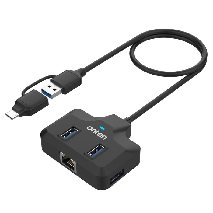 Onten UCA5311 USB 3.1 Gen1 5G Hub with Ethernet Card