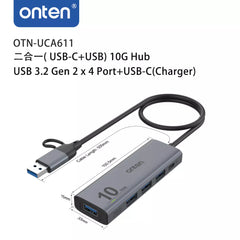 Buy Onten UCA611 2-in-1 (USB-C+USB) 10G Hub from Vmart in Pakistan