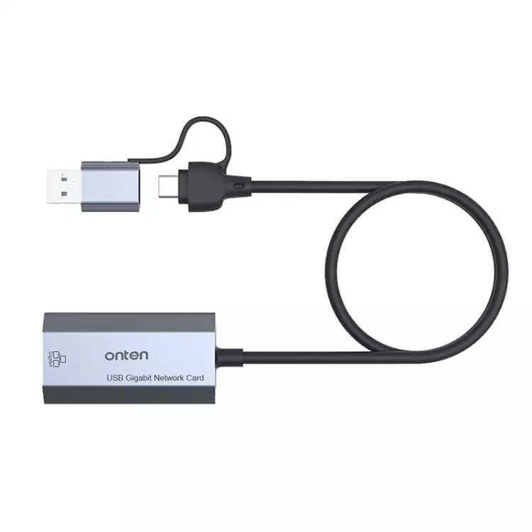 Onten UE101 USB 3.0 + Type C To Gigabit Lan Adapter