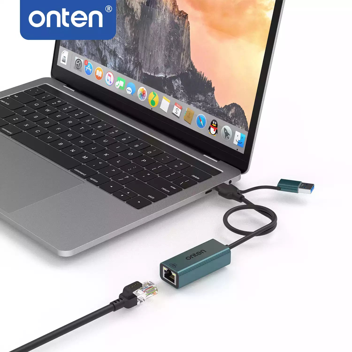 Onten UE106 USB C+USB A to Ethernet Adapter