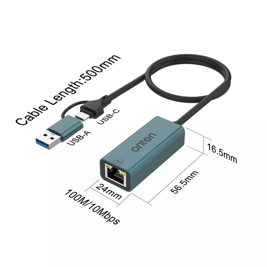 Buy Onten UE106 USB C+USB A to Ethernet Adapter from Vmart in Pakistan