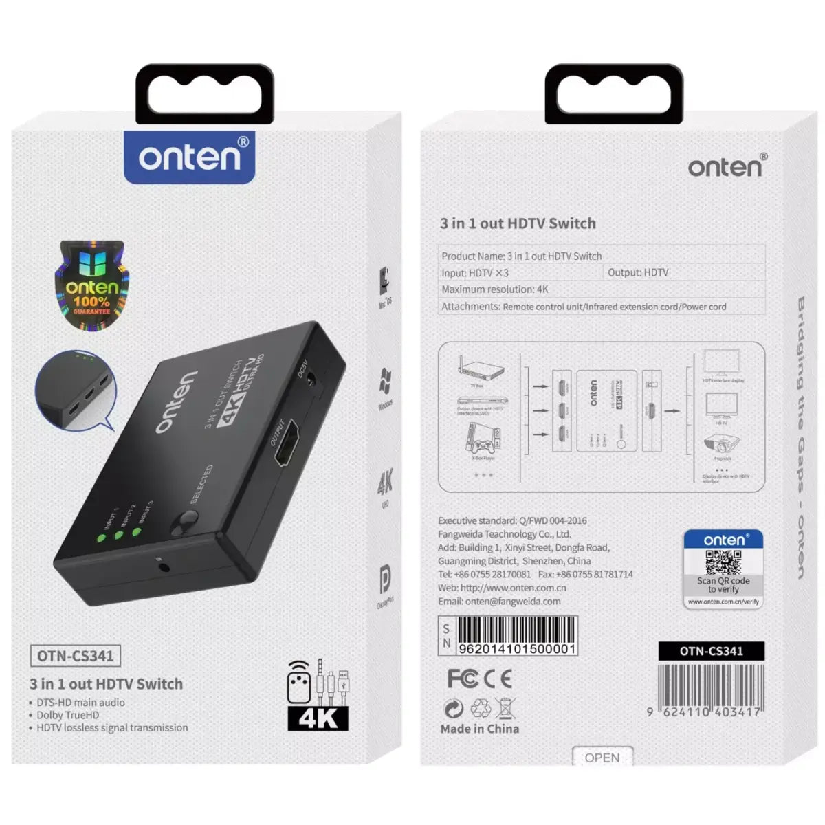 Buy Onten CS341 HDMI Switch 3-in-1 Out from Vmart in Pakistan